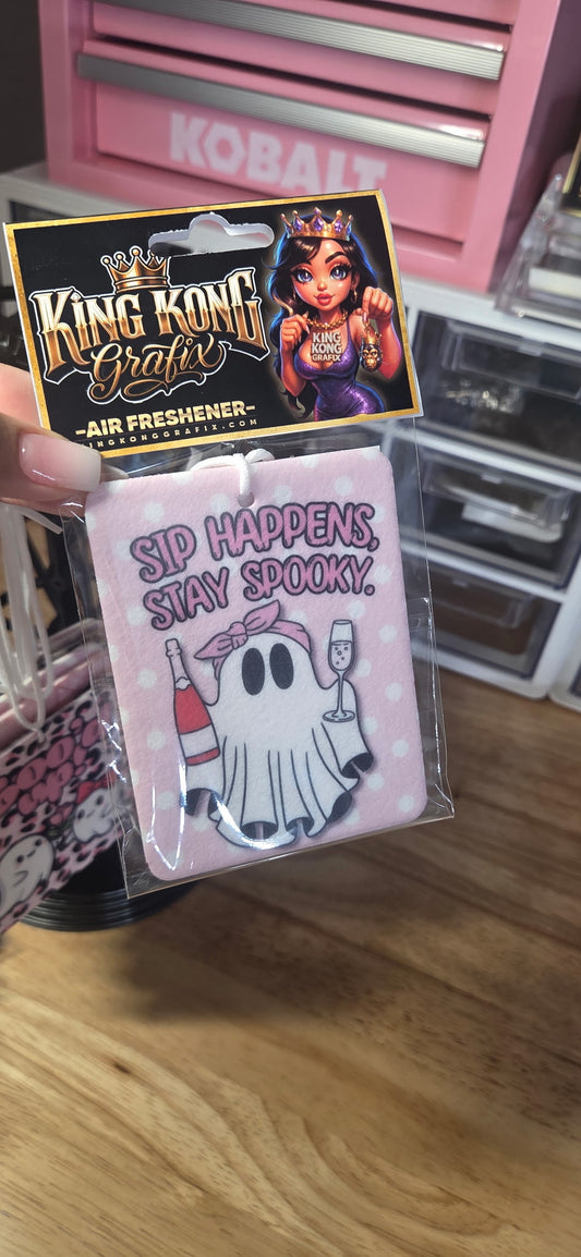 " SIP HAPPENS, STAY SPOOKY" Air Freshener + Scent Spray