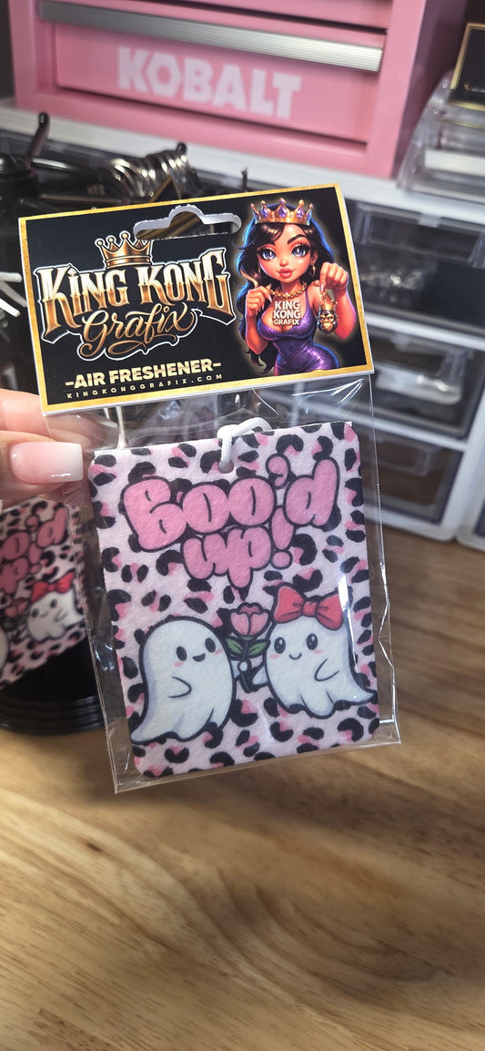 " BOO'D UP" Air Freshener + Scent Spray (Pink, Black, and White)