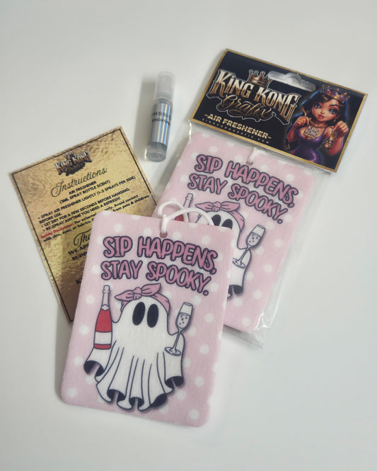 " SIP HAPPENS, STAY SPOOKY" Air Freshener + Scent Spray