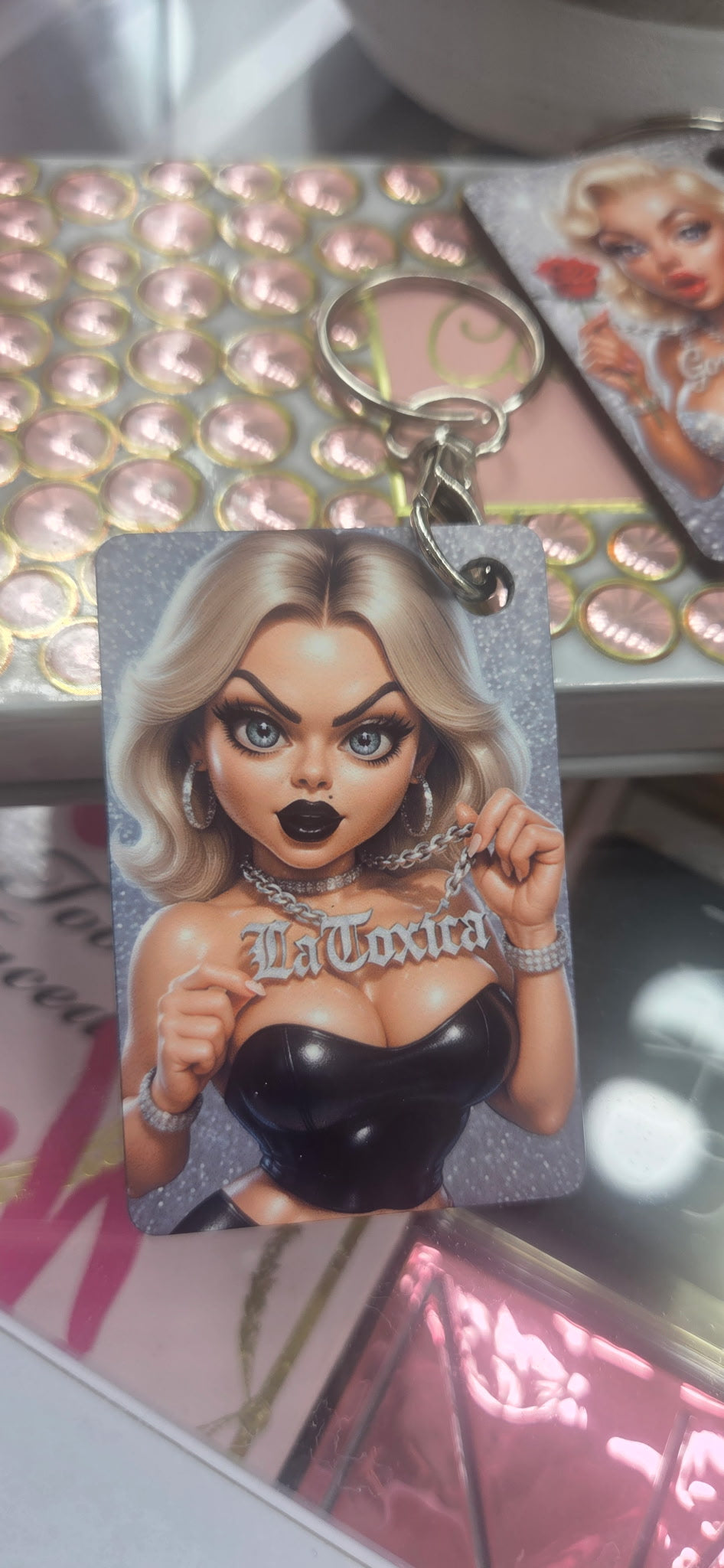 "Hollywood Babes"-Custom Double-Sided Keychain
